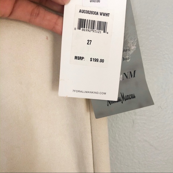 7 FOR ALL MANKIND Ivory Faux Suede Skinny Pants - Picture 6 of 6